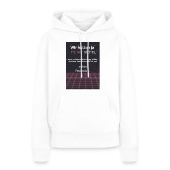 Kinder der 80er - Frauen Premium Bio Hoodie - Weiß - Vorne - Julia (174cm)