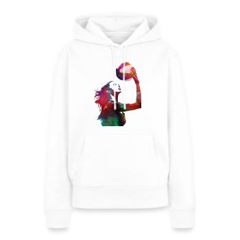 #volleyball de volleyball - Sweat à capuche Premium bio Femme - blanc - Devant - Julia (174cm)