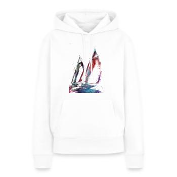 Segelsport Kunst #sailing - Frauen Premium Bio Hoodie - Weiß - Vorne - Julia (174cm)