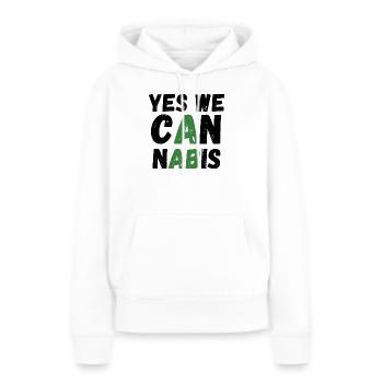 Yes We Cannabis! - Frauen Premium Bio Hoodie - Weiß - Vorne - Julia (174cm)