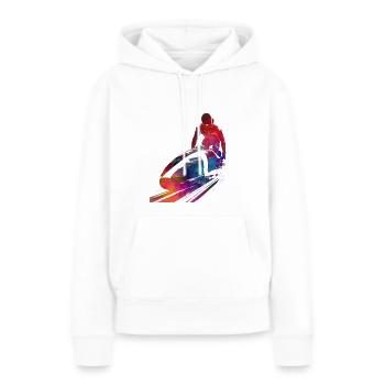 Art du sport de bobsleigh #bobsleigh #sport - Sweat à capuche Premium bio Femme - blanc - Devant - Julia (174cm)