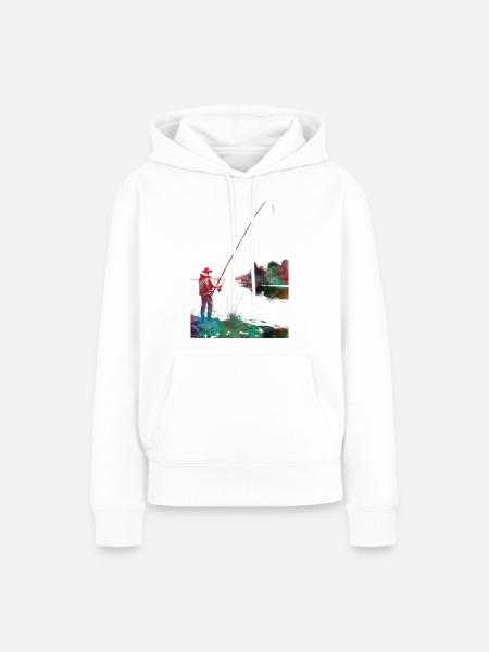 Angelsport #fishing - Frauen Premium Bio Hoodie - Weiß