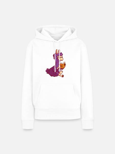 Das Lama verwischen - Frauen Premium Bio Hoodie - Weiß