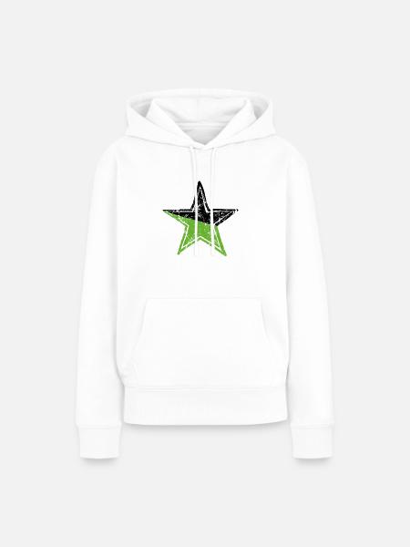 star green black drawn path - Frauen Premium Bio Hoodie - Weiß