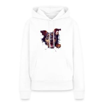 Durchbruch-Wau - Frauen Premium Bio Hoodie - Weiß - Vorne - Julia (174cm)