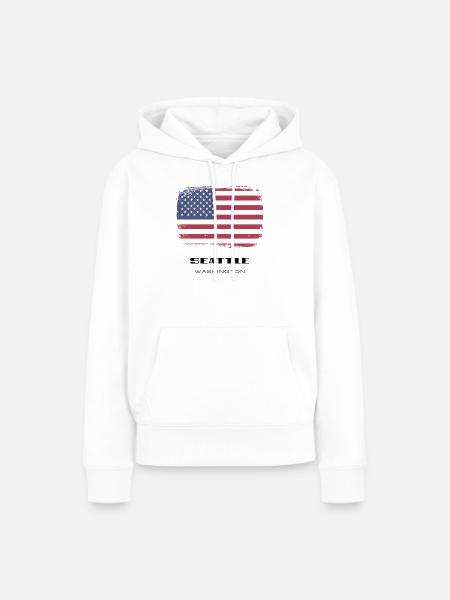 Seattle, Washington, USA - Frauen Premium Bio Hoodie - Weiß
