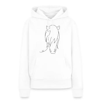 Pferd Silhouette - Frauen Premium Bio Hoodie - Weiß - Vorne - Julia (174cm)