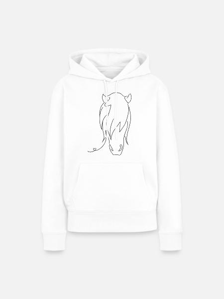 Pferd Silhouette - Frauen Premium Bio Hoodie - Weiß
