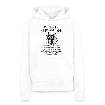 Mes quatre humeurs - Sweat à capuche Premium bio Femme - blanc - Devant - Julia (174cm)