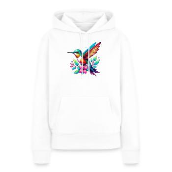 Kolibri - Frauen Premium Bio Hoodie - Weiß - Vorne - Julia (174cm)