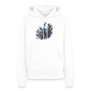 Paon - Sweat à capuche Premium bio Femme - blanc - Devant - Julia (174cm)