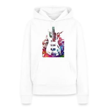 Musik Bassgitarre - Frauen Premium Bio Hoodie - Weiß - Vorne - Julia (174cm)