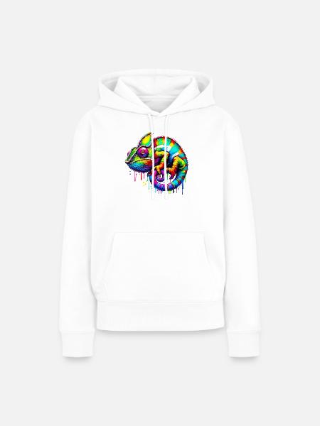 Chamäleon - Frauen Premium Bio Hoodie - Weiß