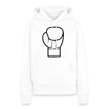 gant de boxe - Sweat à capuche Premium bio Femme - blanc - Devant - Julia (174cm)