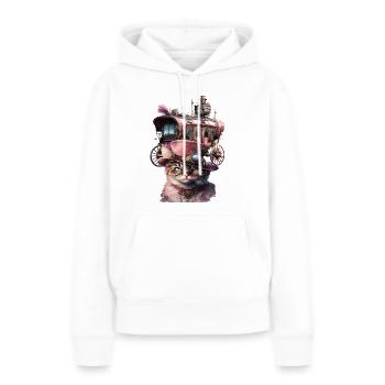 Steampunk-Motiv - Frauen Premium Bio Hoodie - Weiß - Vorne - Julia (174cm)