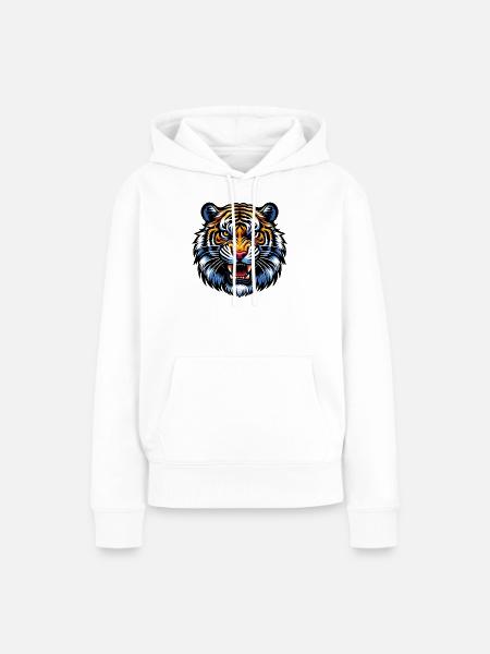 Tiger - Frauen Premium Bio Hoodie - Weiß