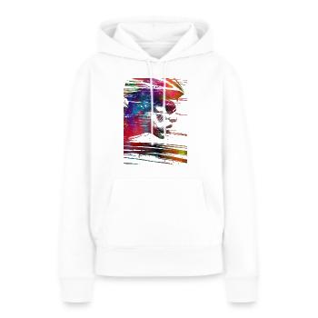 Sport : cyclisme, art - Sweat à capuche Premium bio Femme - blanc - Devant - Julia (174cm)