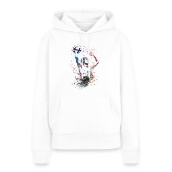 #sport #waterpolo sport de water-polo - Sweat à capuche Premium bio Femme - blanc - Devant - Julia (174cm)