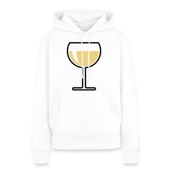 Verre à vin blanc rond (Vin blanc / Vin / 2C) - Sweat à capuche Premium bio Femme - blanc - Devant - Julia (174cm)