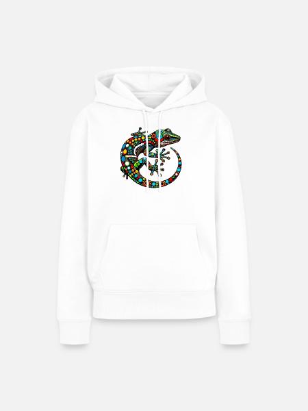 Gecko - Frauen Premium Bio Hoodie - Weiß