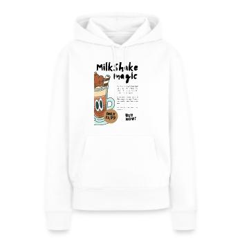Milkshake magique - Sweat à capuche Premium bio Femme - blanc - Devant - Julia (174cm)