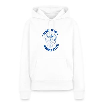 Sirotez vos nouilles - Sweat à capuche Premium bio Femme - blanc - Devant - Julia (174cm)