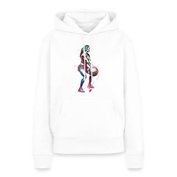 Articles de sport de fitness #fitness - Sweat à capuche Premium bio Femme - blanc - Devant - Julia (174cm)