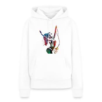 Articles de sport de fitness #fitness - Sweat à capuche Premium bio Femme - blanc - Devant - Julia (174cm)