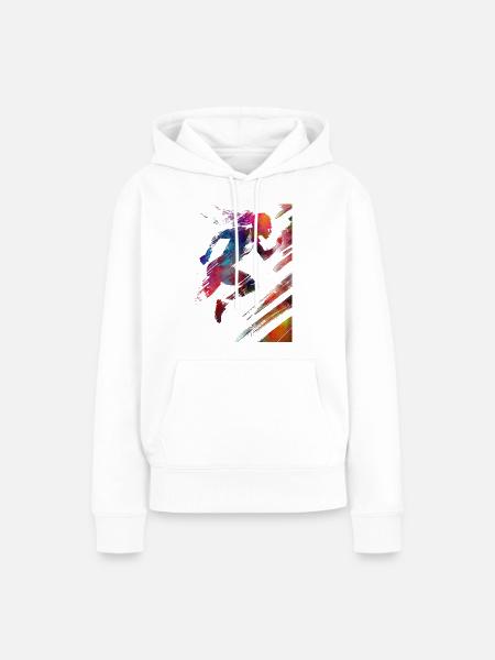 Runner sport arte #runner #sport #jogging - Felpa con cappuccio ecologica premium da donna - bianco