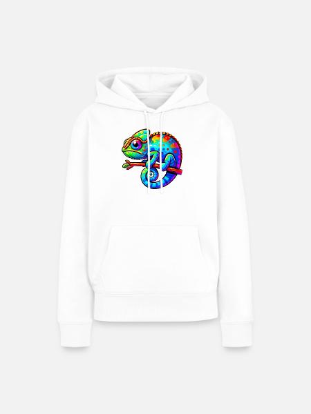 Chamäleon - Frauen Premium Bio Hoodie - Weiß