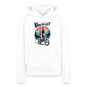 Grizzly on Bike - Wanderlust - Frauen Premium Bio Hoodie - Weiß - Vorne - Julia (174cm)