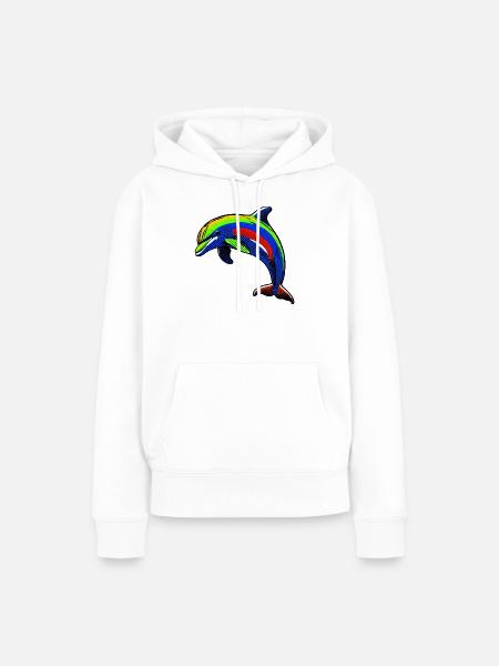 Delfin - Frauen Premium Bio Hoodie - Weiß