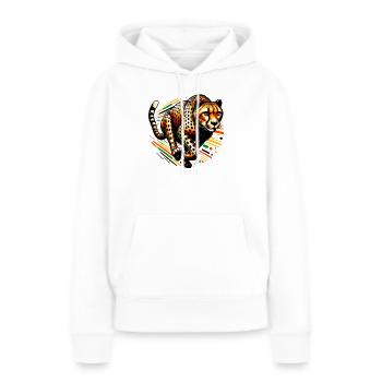 Gepard - Frauen Premium Bio Hoodie - Weiß - Vorne - Julia (174cm)