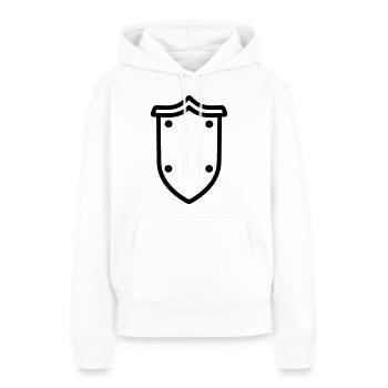 Schild - Frauen Premium Bio Hoodie - Weiß - Vorne - Julia (174cm)