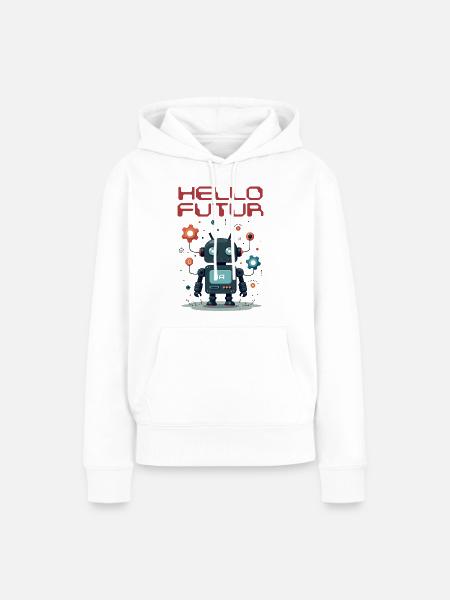 Hallo Future Character von Helfspawn - Frauen Premium Bio Hoodie - Weiß