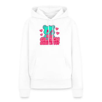 Glitch Berlin Supercute - Frauen Premium Bio Hoodie - Weiß - Vorne - Julia (174cm)