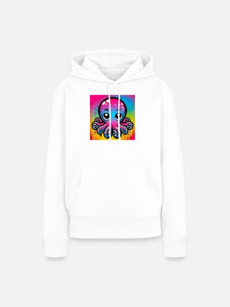 Krake - Frauen Premium Bio Hoodie - Weiß