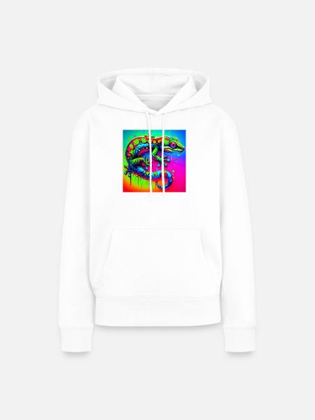 Gecko - Frauen Premium Bio Hoodie - Weiß