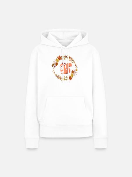 Eichhörnchen im Blätterkranz - Frauen Premium Bio Hoodie - Weiß