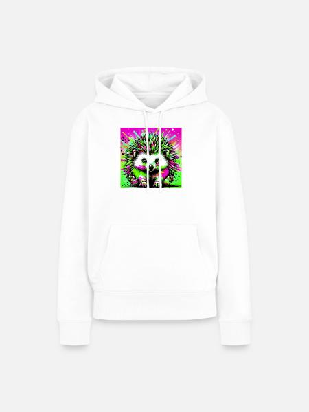 Igel - Frauen Premium Bio Hoodie - Weiß