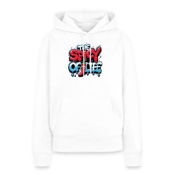 LE PIQUANT DE LA VIE - Sweat à capuche Premium bio Femme - blanc - Devant - Julia (174cm)