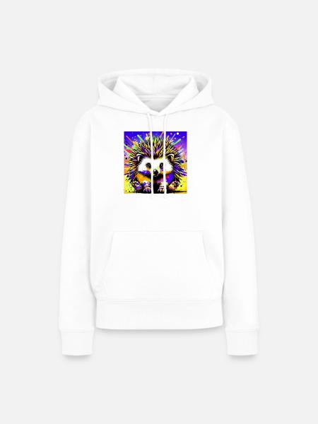 Igel - Frauen Premium Bio Hoodie - Weiß