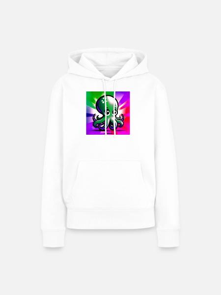 Krake - Frauen Premium Bio Hoodie - Weiß