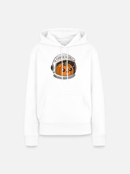 Kürbis im Weltraum - Frauen Premium Bio Hoodie - Weiß