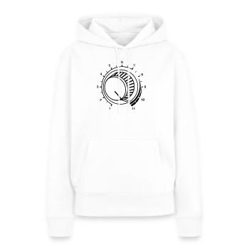 Volume, Monter le son, Volume, Musique, Fête, Son DJ - Sweat à capuche Premium bio Femme - blanc - Devant - Julia (174cm)