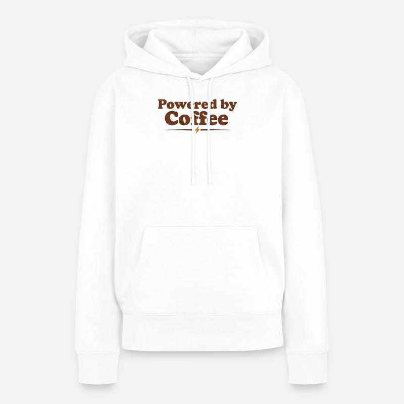Alimenté par le café - Sweat à capuche Premium bio Femme - blanc