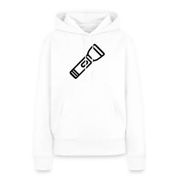 lampe torche - Sweat à capuche Premium bio Femme - blanc - Devant - Julia (174cm)