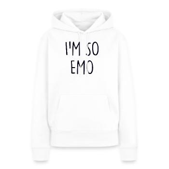 L’emo - Sweat à capuche Premium bio Femme - blanc - Devant - Julia (174cm)