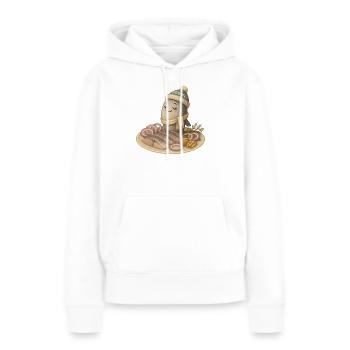 Fier hareng - Sweat à capuche Premium bio Femme - blanc - Devant - Julia (174cm)