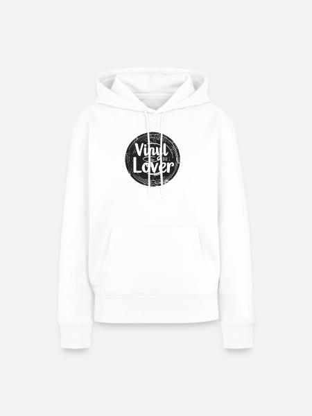 Vinyl Lover Vintage Music Design - Women’s Premium Organic Hoodie - white